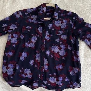 American Eagle Outfitters Dark Floral Shirt